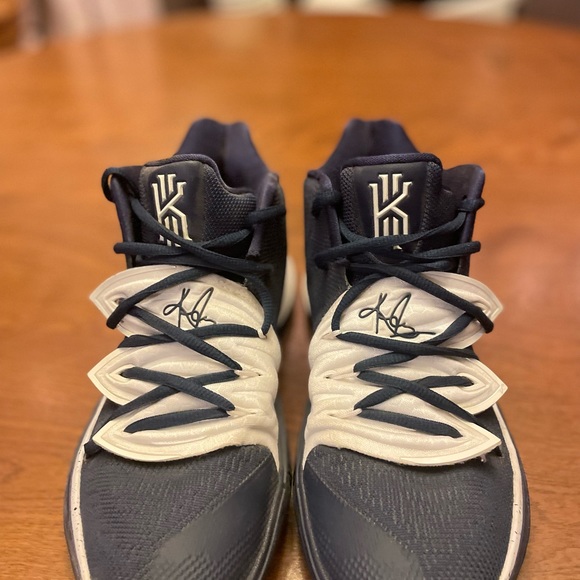 Nike basketball. Kyrie Irving basketball shoes, navy and white, only worn once. - Picture 2 of 4